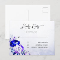Royal Blue und Lila Wedding RSVP