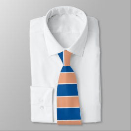 Royal Blue und Peach Horizontal Streifen Krawatte