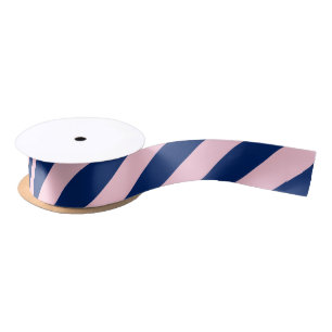 Royal Blue und Pink Stripes Satinband