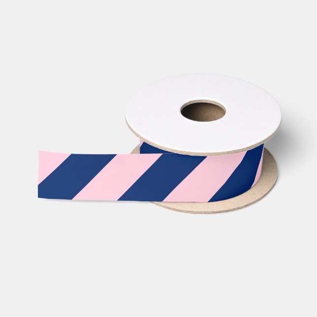Royal Blue und Pink Stripes Satinband (Spule)