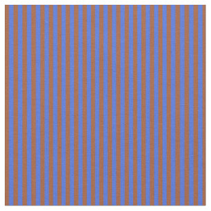 Royal Blue und Sienna farbige Linien Stoff