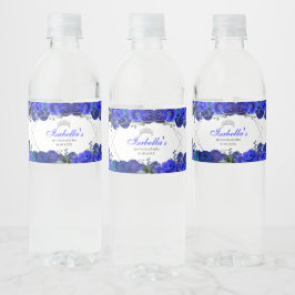 Royal Blue und Silver Floral Quinceanera