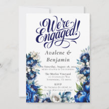 Royal Blue und Silver Peony Wir sind Verlobt