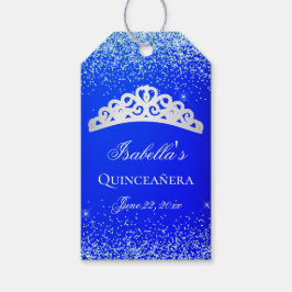 Royal Blue und Silver Quinceanera Geschenkanhänger