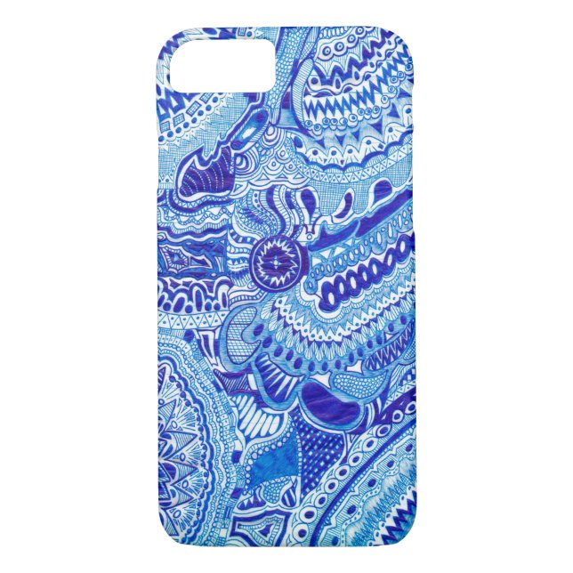 Royal Blue und White Ming Art Case-Mate iPhone Hülle (Rückseite)