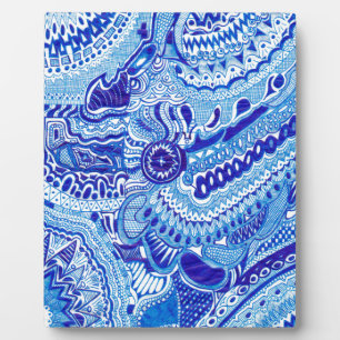 Royal Blue und White Ming Art Fotoplatte