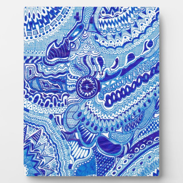Royal Blue und White Ming Art Fotoplatte (Vorderseite)