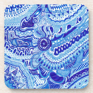 Royal Blue und White Ming Art Getränkeuntersetzer