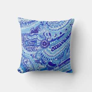 Royal Blue und White Ming Art Kissen