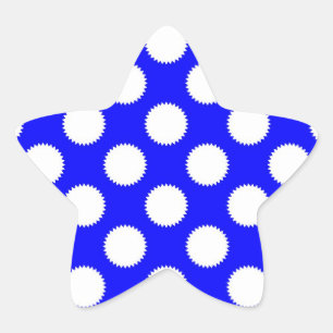 Royal Blue und White Polka Dot Stern-Aufkleber