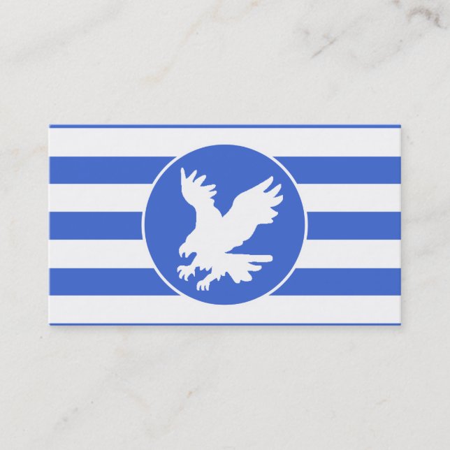 Royal Blue und White Stripes; Adler Visitenkarte (Vorderseite)