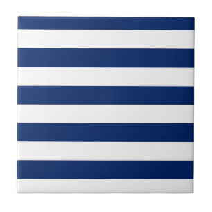 Royal Blue und White Stripes Fliese