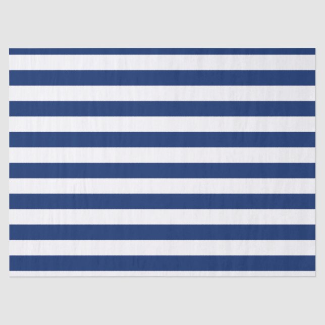 Royal Blue und White Stripes Seidenpapier (Vorderseite)