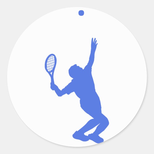 Royal Blue und White Tennis Runder Aufkleber (Vorderseite)