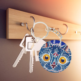 Royal Blue Unikat Kaleidoskop Katzenkarte Keychai Schlüsselanhänger
