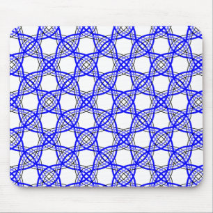 Royal Blue Wavy Linien geometrische Mesh Mousepad