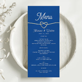 Royal Blue Wedding Menu Menükarte