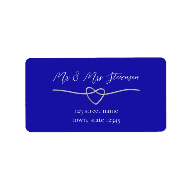 Royal Blue Wedding Return Address Label Adressaufkleber (Vorne)