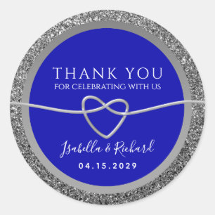 Royal Blue Wedding Vielen Dank Runder Aufkleber