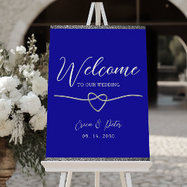 Royal Blue Wedding Welcome Poster