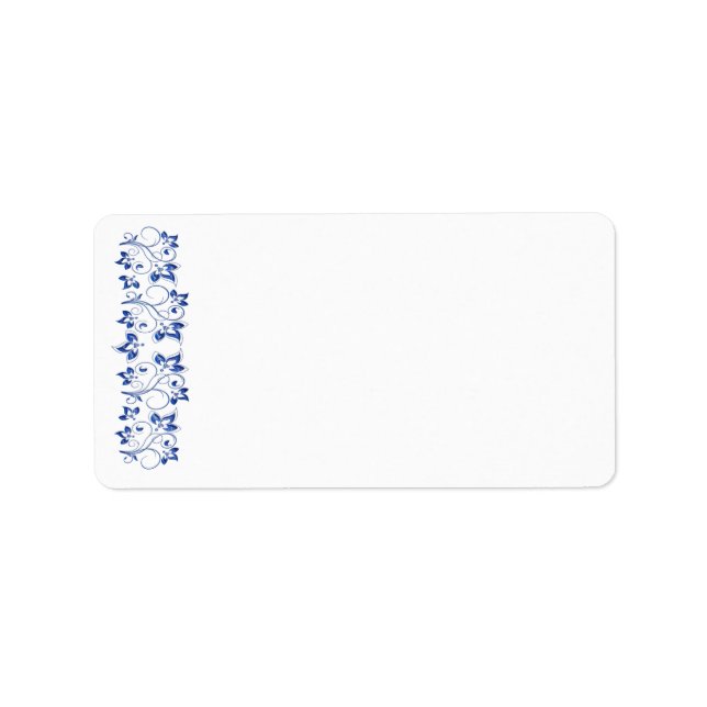 Royal Blue White Address Label - Leere Adressaufkleber (Vorne)