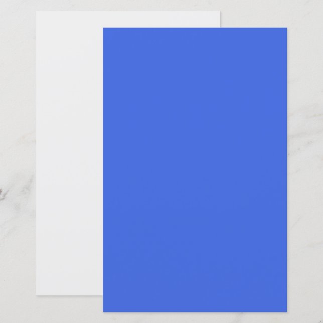Royal Blue & White Custom Paper Sheet (Vorne/Hinten)