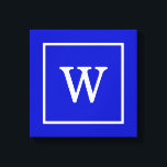 Royal Blue White Gerahmt Initial Monogram Leinwanddruck<br><div class="desc">Royal Blue und White Gerahmt Initial Monogram Ein stilvoller solider Hintergrund mit einem weißen gerahmten Bereich für Ihr Monogramm, Ihren Namen oder andere Texte. Sie können auch den Schriftart ändern, die Größe und Farbe des Schriftartes ändern, den Text verschieben usw. Wenn Sie dieses Design in anderen Farben möchten, schreiben Sie...</div>