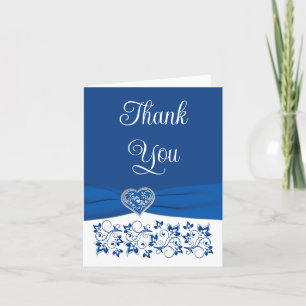 Royal Blue, White Heart of Liebe Dankeschön Card Einladung