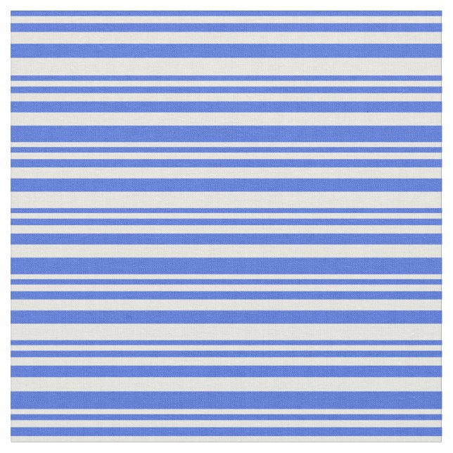 Royal Blue & White Lined Muster Stoff (Nahaufnahme)