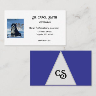 Royal Blue & White mit Logo oder FotoBusiness Card Visitenkarte
