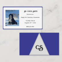 Royal Blue & White mit Logo oder FotoBusiness Card