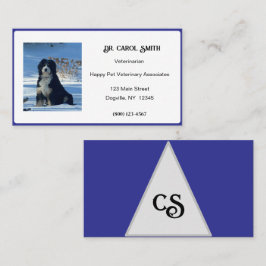 Royal Blue & White mit Logo oder FotoBusiness Card Visitenkarte