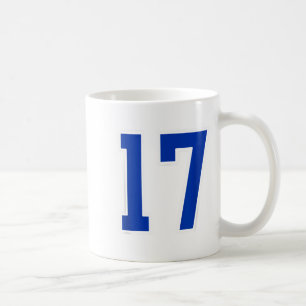 Royal Blue White Number 17 Jersey Player Uniform # Kaffeetasse