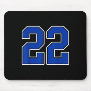 Royal Blue White Number 22 Jersey Player Uniform # Mousepad