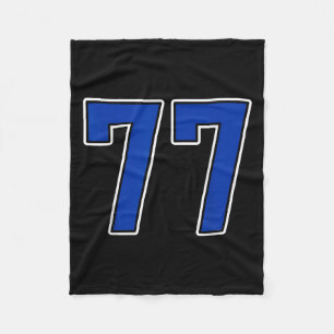 Royal Blue White Number 77 Jersey Player Uniform # Fleecedecke