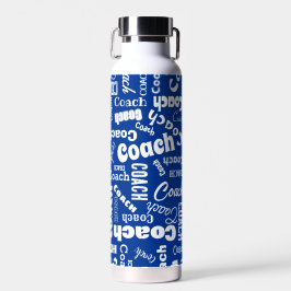 Royal Blue White Personalisiert Coach Geschenk Nam Trinkflasche