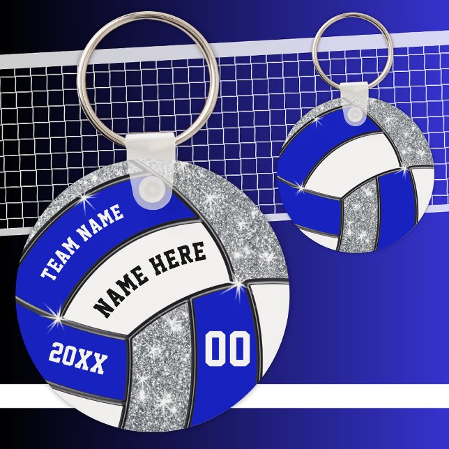 Royal Blue White Personalisiert Volleyball Schlüss Schlüsselanhänger (Von Creator hochgeladen)
