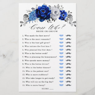 Royal Blue White Silver Brautparty Game