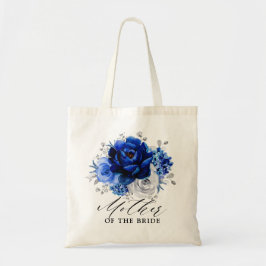 Royal Blue White Silver Metallic Blues Hochzeit bi Tragetasche