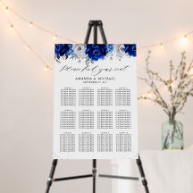 Royal Blue White Silver Wedding Chart