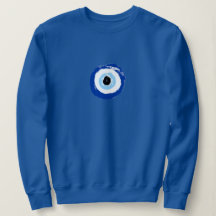 Royal Blue Women's Sweatshirt w/Evil Eye Image