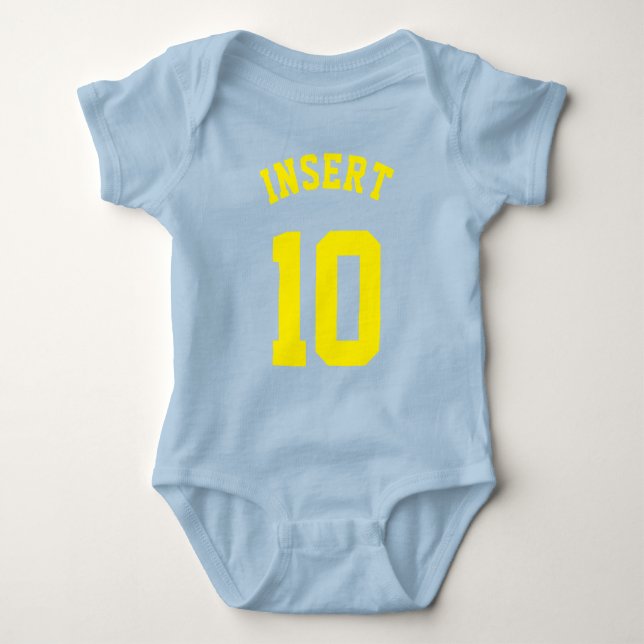 Royal Blue & Yellow Baby | Sports Jersey Design Strampler (Vorderseite)