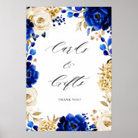 Royal Blue Yellow Gold Metallic Cards & Gifts