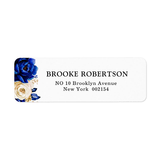 Royal Blue Yellow Gold Metallic Floral Wedding (Vorne)