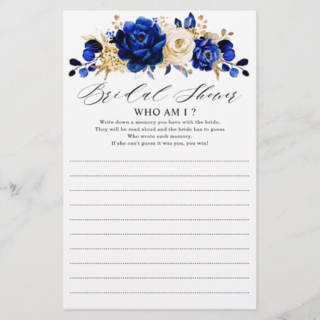 Royal Blue Yellow Gold Metallic Who Bin I Game (Vorderseite)