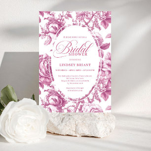 Royal Blush Samtrosen Toile Brautparty-Einladung Einladung