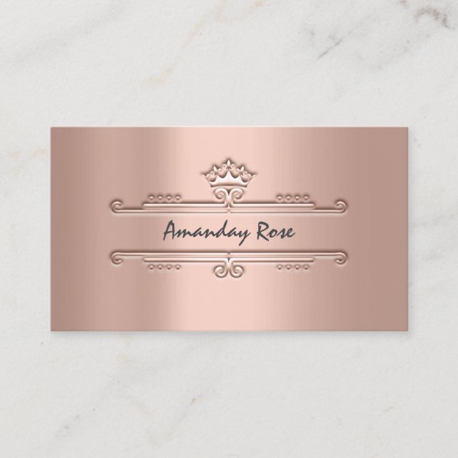 Royal Brand Rose Beruflich Crown Frame Princess Visitenkarte (Vorderseite)