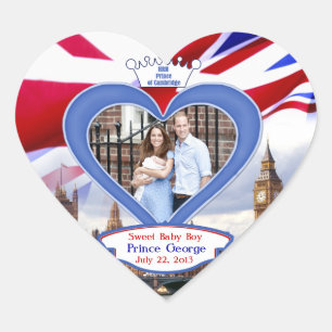 Royal British Baby Prince George Herz-Aufkleber