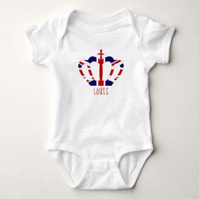 Royal British Crown | PERSONALISIERT Baby Strampler (Vorderseite)