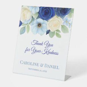 Royal Bue Ivory Anemona Wedding Gift Cards Sockelschild